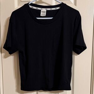 PINK Victoria's Secret Black Ribbed Tee size S